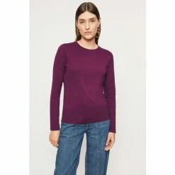 Jigsaw Purple Supima Cotton Long Sleeve T-Shirt