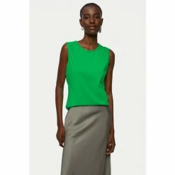 Jigsaw Green Supima Sleeveless T-Shirt