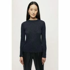 Jigsaw Blue Cashmere Sparkle Crew Jumper