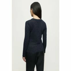 Jigsaw Blue Cashmere Sparkle Crew Jumper -Jigsaw store unnamed file 74