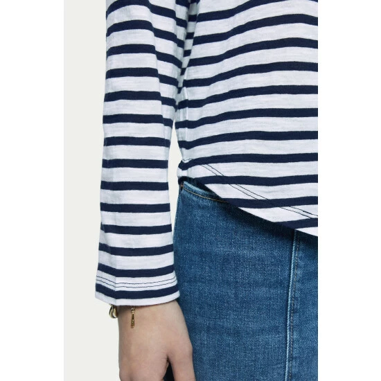 unnamed-file-751.jpg Jigsaw Cotton Slub Stripe Long Sleeve Boyfriend T-Shirt Green -Jigsaw store unnamed file 751