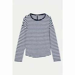 Jigsaw Cotton Slub Stripe Long Sleeve Boyfriend T-Shirt Green 5 Jigsaw Cotton Slub Stripe Long Sleeve Boyfriend T-Shirt Green -Jigsaw store unnamed file 752