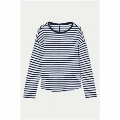 Jigsaw Cotton Slub Stripe Long Sleeve Boyfriend T-Shirt Green 6 Jigsaw Cotton Slub Stripe Long Sleeve Boyfriend T-Shirt Green -Jigsaw store unnamed file 753