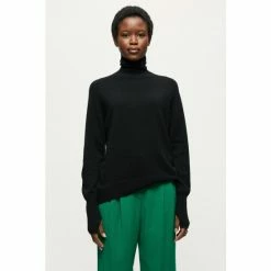 Jigsaw Cashmere Forever Polo Jumper Black