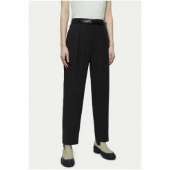 Jigsaw Black Fluid Twill Logan Trousers