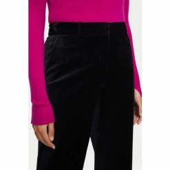 Jigsaw Blue Dale Velvet Cropped Trousers -Jigsaw store unnamed file 885