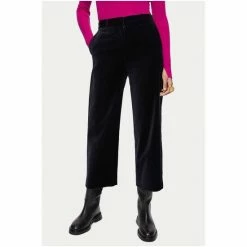 Jigsaw Blue Dale Velvet Cropped Trousers -Jigsaw store unnamed file 887