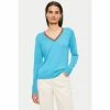 Jigsaw Blue Merino V-Neck Jumper