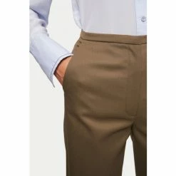Jigsaw Fluid Twill Jagger Brown Trousers -Jigsaw store unnamed file 933