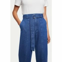 Jigsaw Blue Seamed Denim Tie Trousers -Jigsaw store unnamed file 939