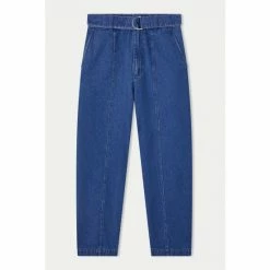 Jigsaw Blue Seamed Denim Tie Trousers -Jigsaw store unnamed file 940