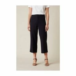 Jigsaw Blue Modern Crepe Crop Straight Trousers -Jigsaw store unnamed file 946