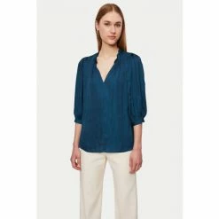 Jigsaw Blue Cicelly Satin Drape Top