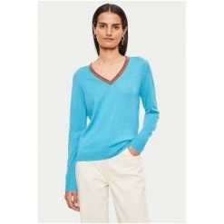 Jigsaw Blue Merino V-Neck Jumper -Jigsaw store unnamed file 95