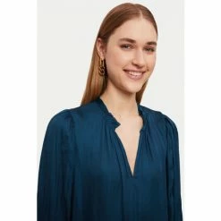 Jigsaw Blue Cicelly Satin Drape Top -Jigsaw store unnamed file 950