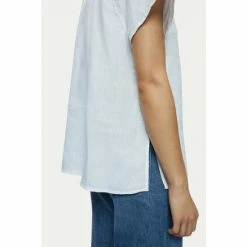 Jigsaw White Linen Ruffle Top -Jigsaw store unnamed file 956