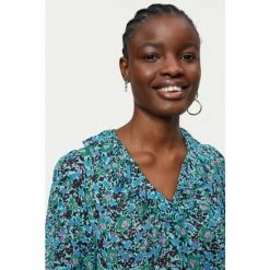 Jigsaw Blue Vintage Poppy Crinkle Top -Jigsaw store unnamed file 976