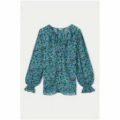 Jigsaw Blue Vintage Poppy Crinkle Top -Jigsaw store unnamed file 979